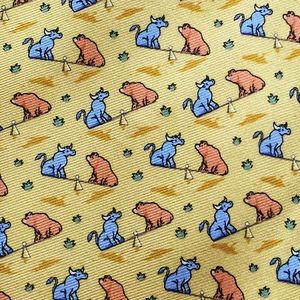 Bulls and Bears Handmade 100% silk tie